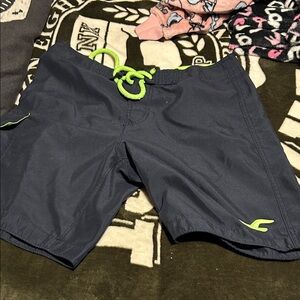 Hollister Black and Neon GreenShorts